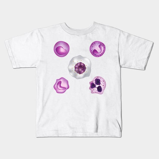 White Blood Cell Kids T-Shirt by Pris25